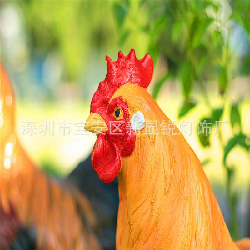 玻璃钢灯具制品动物造型灯生肖灯公鸡led户外造型灯形象道具动物