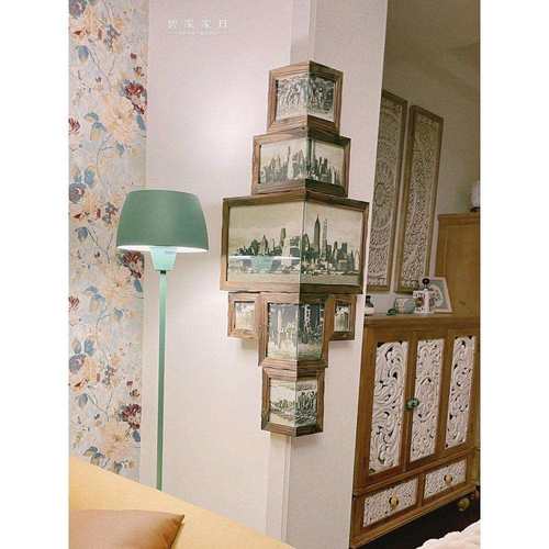 商品实木转角组合相框壁饰墙角护角挂墙相架护墙框护角器画框墙饰