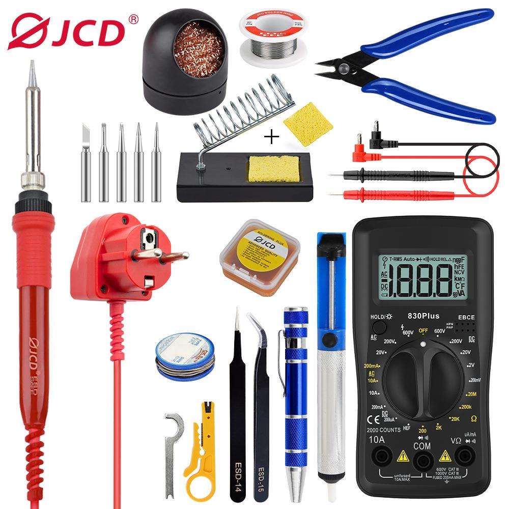 JCD金瓷60W恒温电烙铁 220V可调温家用焊接电子维修套装 带万用表