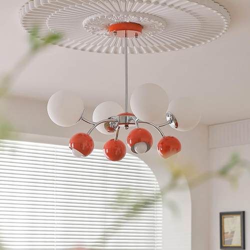 奶油风客厅吊灯法式轻奢花枝魔豆灯现代简约设计感大气护眼大厅灯