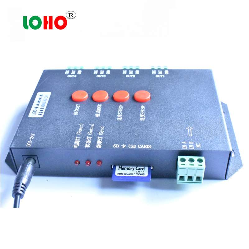 LED全彩外控控制器 LED点控全彩控制器 T-4000带SD卡可编程控制器