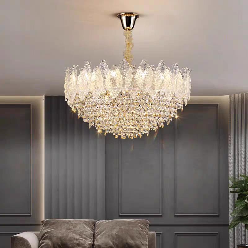 2025法式水晶吊灯客厅灯现代轻奢主卧室餐厅灯奶油风灯具广东中山