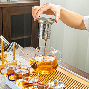 耐热玻璃茶具套装 家用茶杯办公室功夫茶具泡茶壶简约小茶台茶具