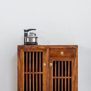 餐边柜茶几茶桌储物柜 奥坎茶水柜实木大板边柜家用泡茶台原木中式