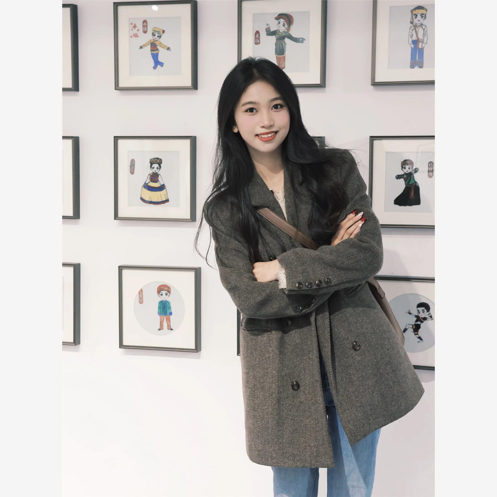 高级感呢子大衣女2025秋新款毛呢外套赫本风气质韩系正流行小个子