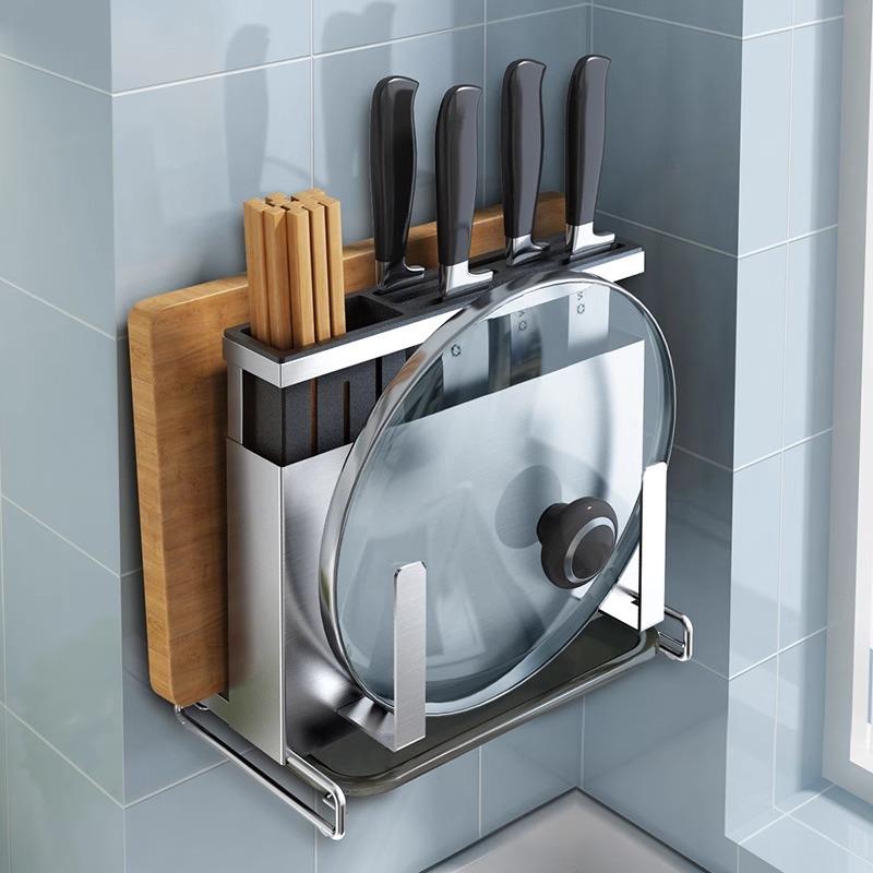 厨房用品刀具置物架放刀座收纳架菜刀架砧板架一体多功能家用大全