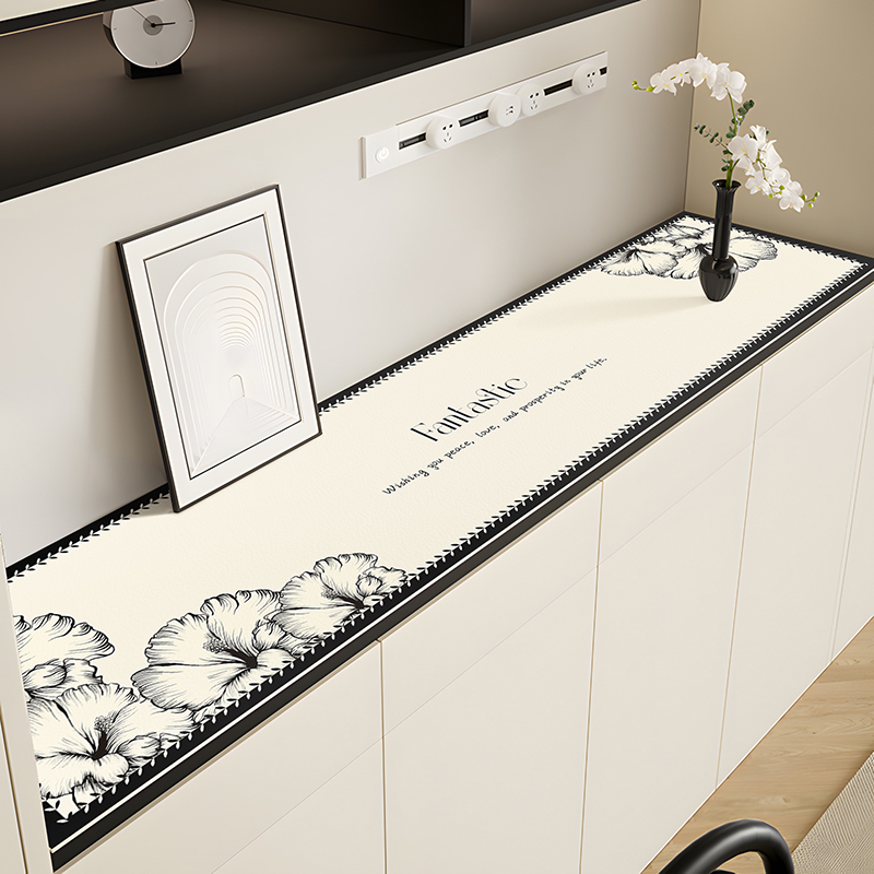 现代风餐边柜桌垫玄关鞋柜防水防尘免洗桌布电视柜台面保护垫盖布