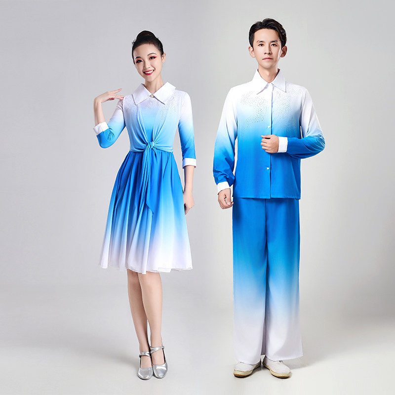 现代舞蹈服大合唱演出服装青春活力开场舞学生表演服广场舞连衣裙