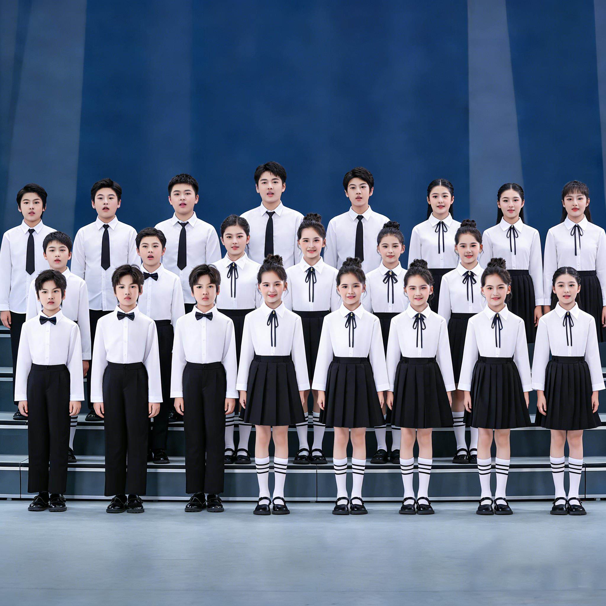 儿童合唱演出服中小学生