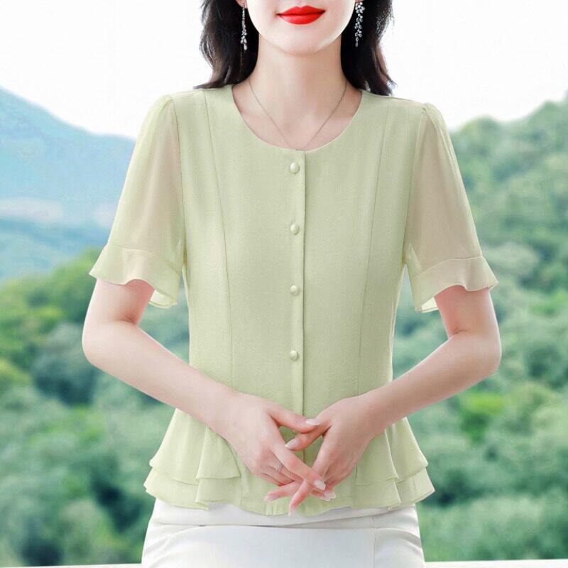 奥特莱斯清仓捡漏中年妈妈款夏装衬衫