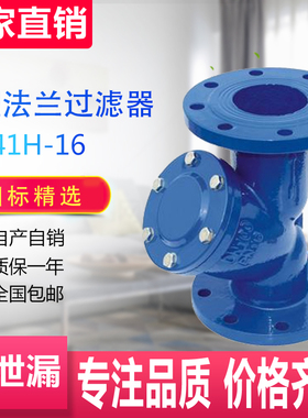 GL41H16球墨铸铁Y型法兰过滤器 污水管道滤筏DN32 40 50 80 100