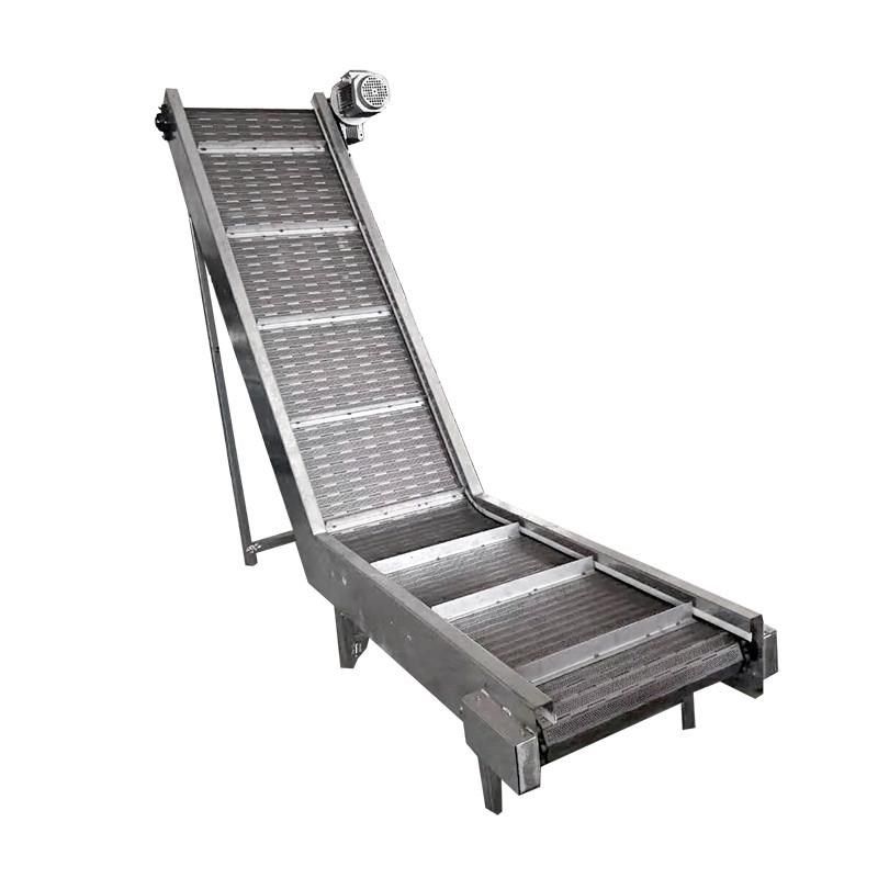 不锈钢链板提升机带挡边式耐高温输送机定制爬坡流水线食品传送带