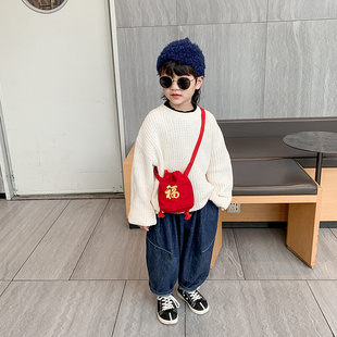 龙年宝宝拜小年包儿78488u079童斜零钱包男女孩新年压岁钱跨袋友
