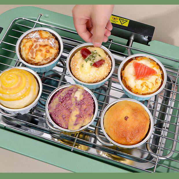 sk空气炸锅专用纸锡纸碗蛋挞托铝箔盒纸盘小号一次性烤箱锡纸杯kk