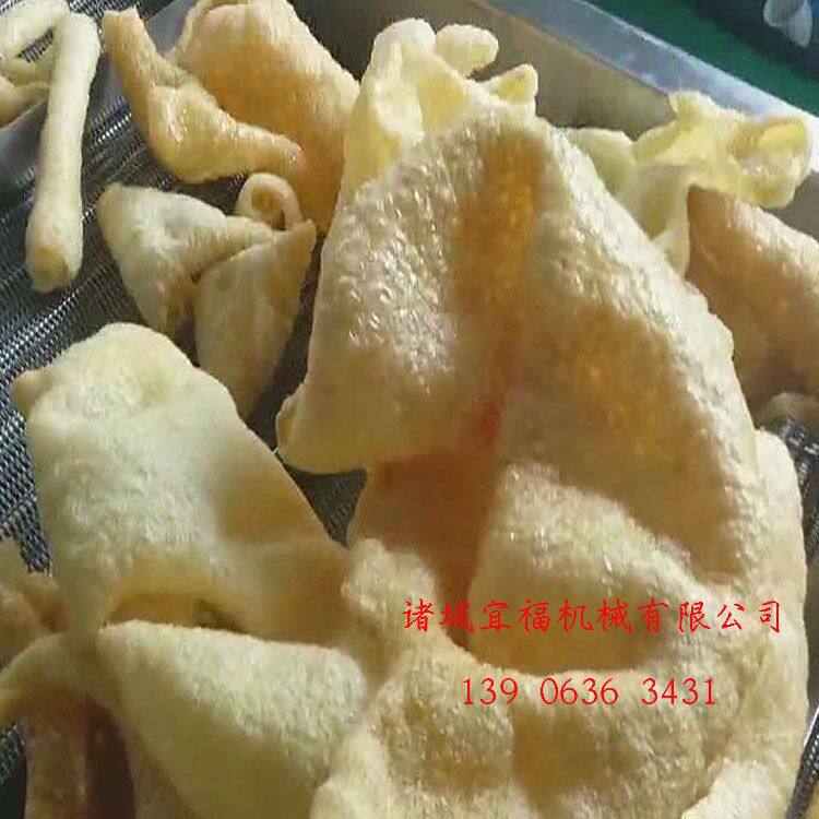 全自动猪皮油炸机 电加热猪皮油炸线 连续油炸成套猪皮流水线厂家