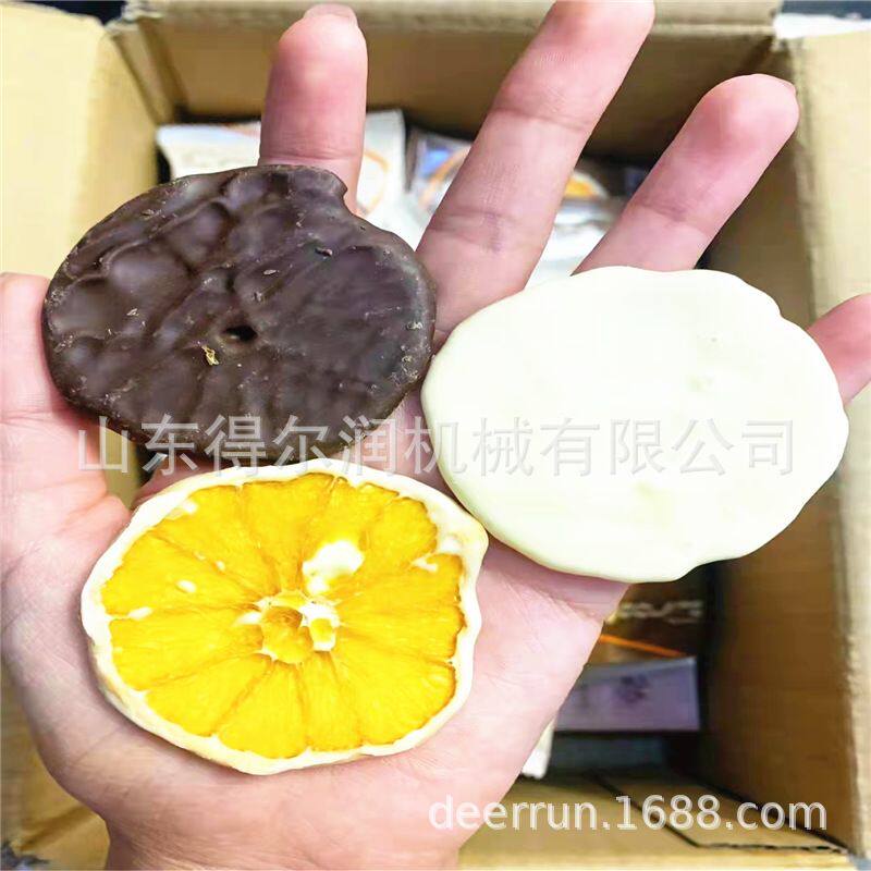 冻干柠檬片裹蜂蜜巧克力涂层生产线 隧道式冷却 厚度可调自动控温