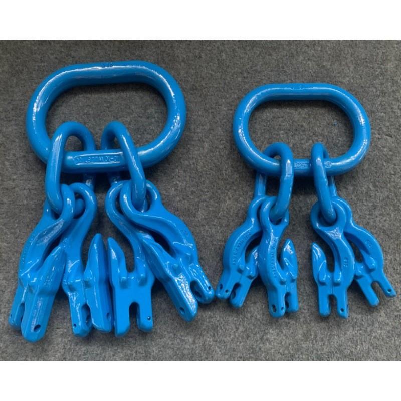 厂家供应100级子母环四腿组合带链条调节器双四链吊具索具 带抓钩