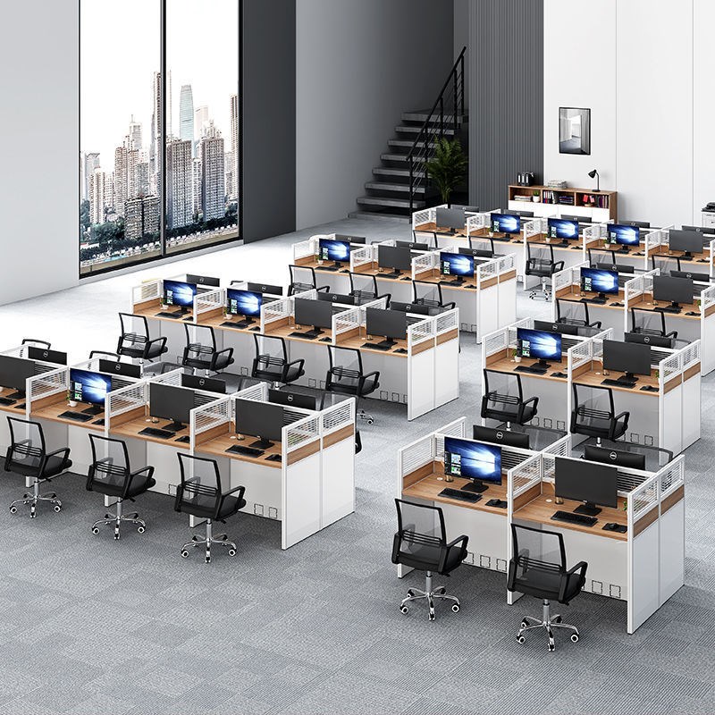 电销小卡位职员办公桌椅组合办公室隔断屏风卡位简约现在员工桌椅