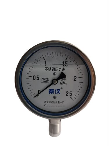西安自动化仪表一厂 秦仪 不锈钢抗震压力表 YTN-100BF