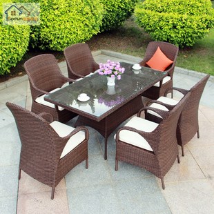 户外桌椅 阳台庭院藤编桌椅组合藤椅五件套咖啡桌椅休闲家具