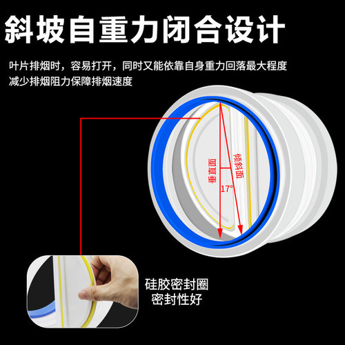 160pvc管道止回阀厨房抽油烟机公共烟道止逆阀防烟宝排烟口单向阀