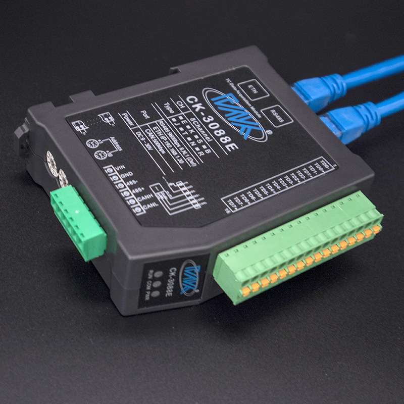 ModbusTCP温度采集K型J型T型转RS485以太网通讯热电偶采集器