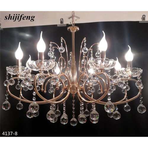 欧式水晶吊灯现代客厅简约餐厅灯大气吊灯蜡烛水晶灯简欧复古灯具