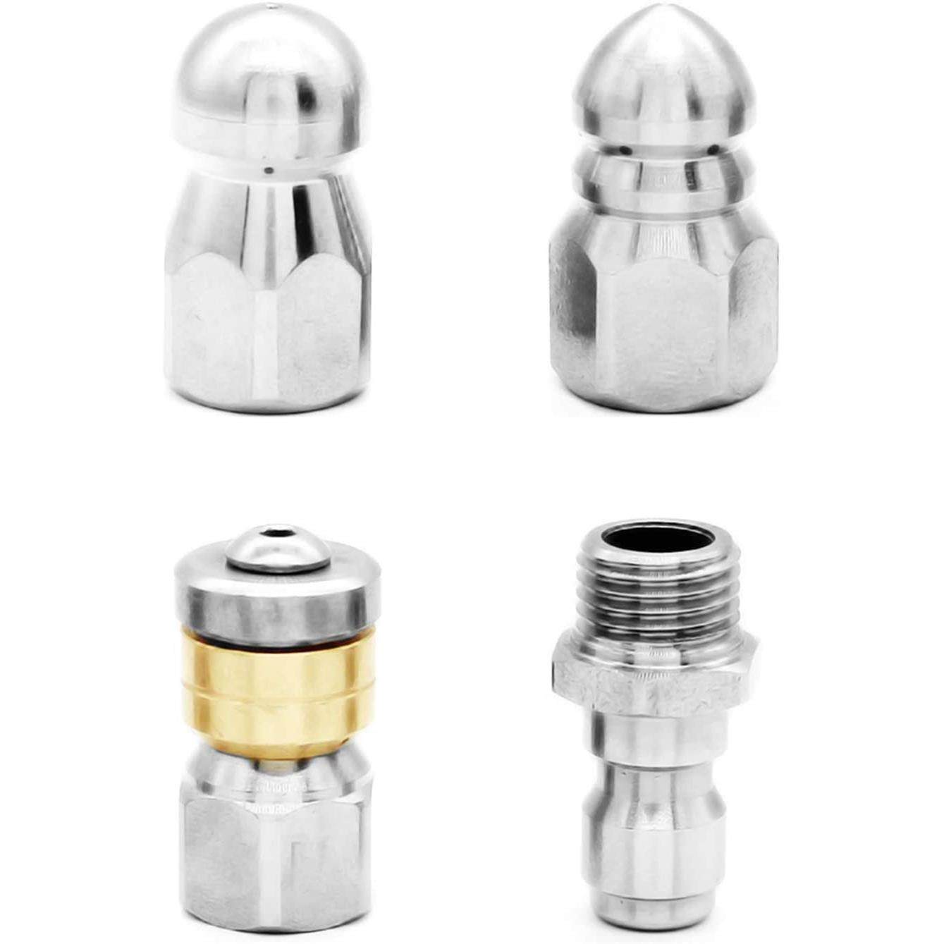 5000 PSI下水道不锈钢喷头 1/4 英寸高压清洗机快速连接压力喷嘴