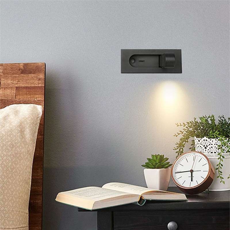 欧式酒店床头壁灯设计师款3WLED嵌入式床头壁灯阅读350度旋转壁灯