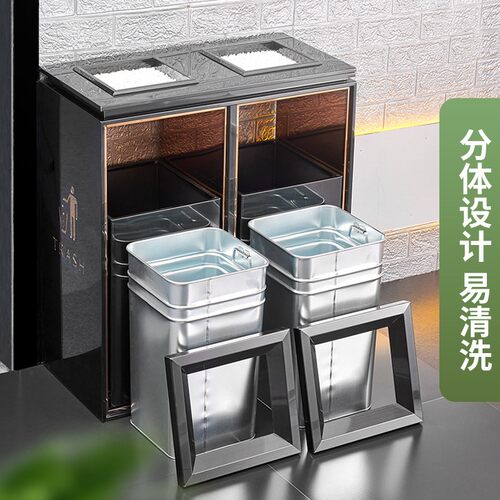 不锈钢垃圾桶立式酒店商用烟灰缸定制商场电梯口果皮箱户外