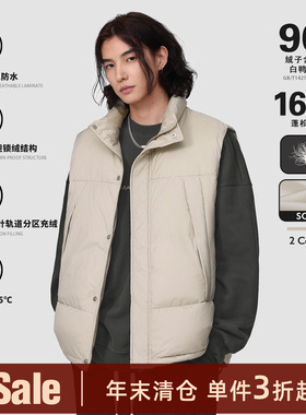 【福利清仓】美式冬季90绒加厚背心外套外穿羽绒马甲男