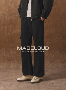 MAD官方 | 美式cargo水洗做旧休闲裤男工装裤微喇大口袋经典款