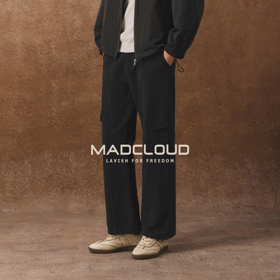Madcloud做旧休闲裤男工装裤微喇