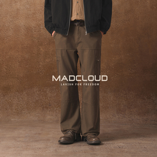 MAD官方 | 重工Vintage水洗做旧休闲裤男款工装裤美版微喇伐木裤