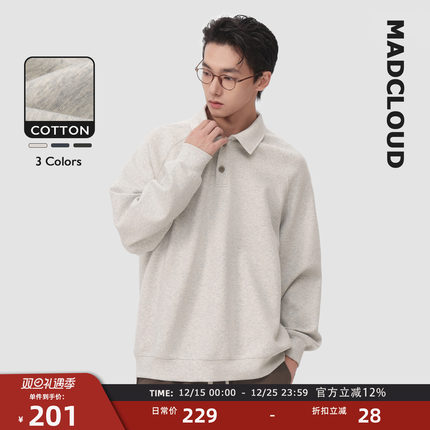 MAD官方 | 迈克罗德 廓形polo领春秋美式cleanfit潮牌卫衣男士