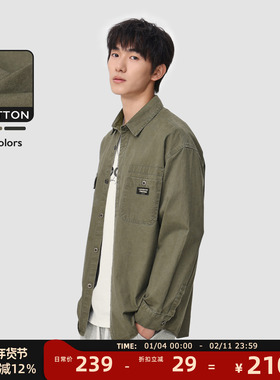 MAD官方 | 迈克罗德 美式工装重磅水洗做旧春秋衬衣外套衬衫男