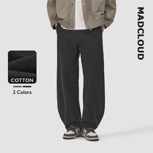 MAD官方 | 重磅美式cargo水洗做旧休闲裤男工装裤美版阔腿弯刀裤