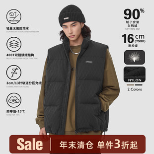 复古90绒冬季 美式 外套加厚背心羽绒马甲男 福利清仓