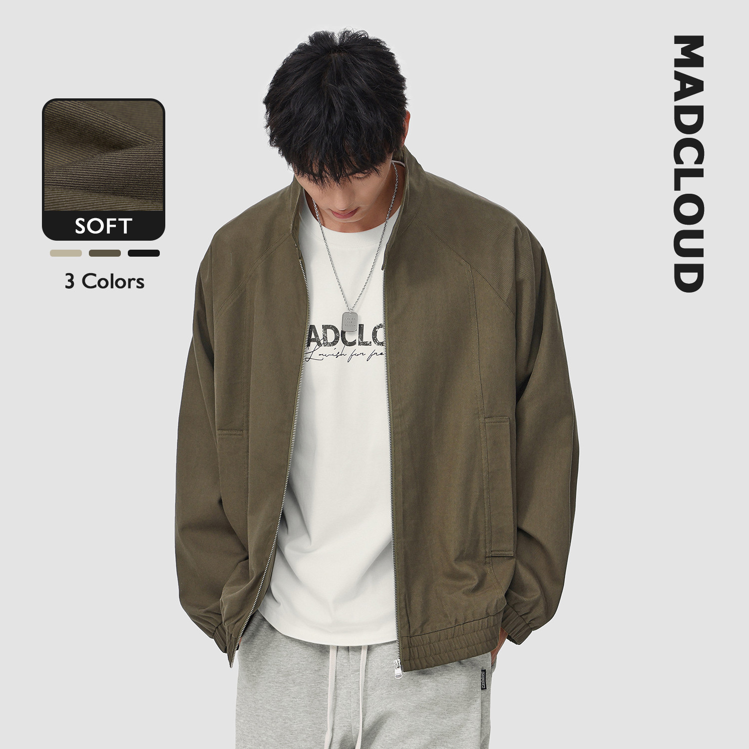 MAD官方 | 迈克罗德 美式休闲cleanfit春秋上衣夹克工装外套男,男装,夹克,淘宝优惠券,粉丝福利购,淘宝优惠卷