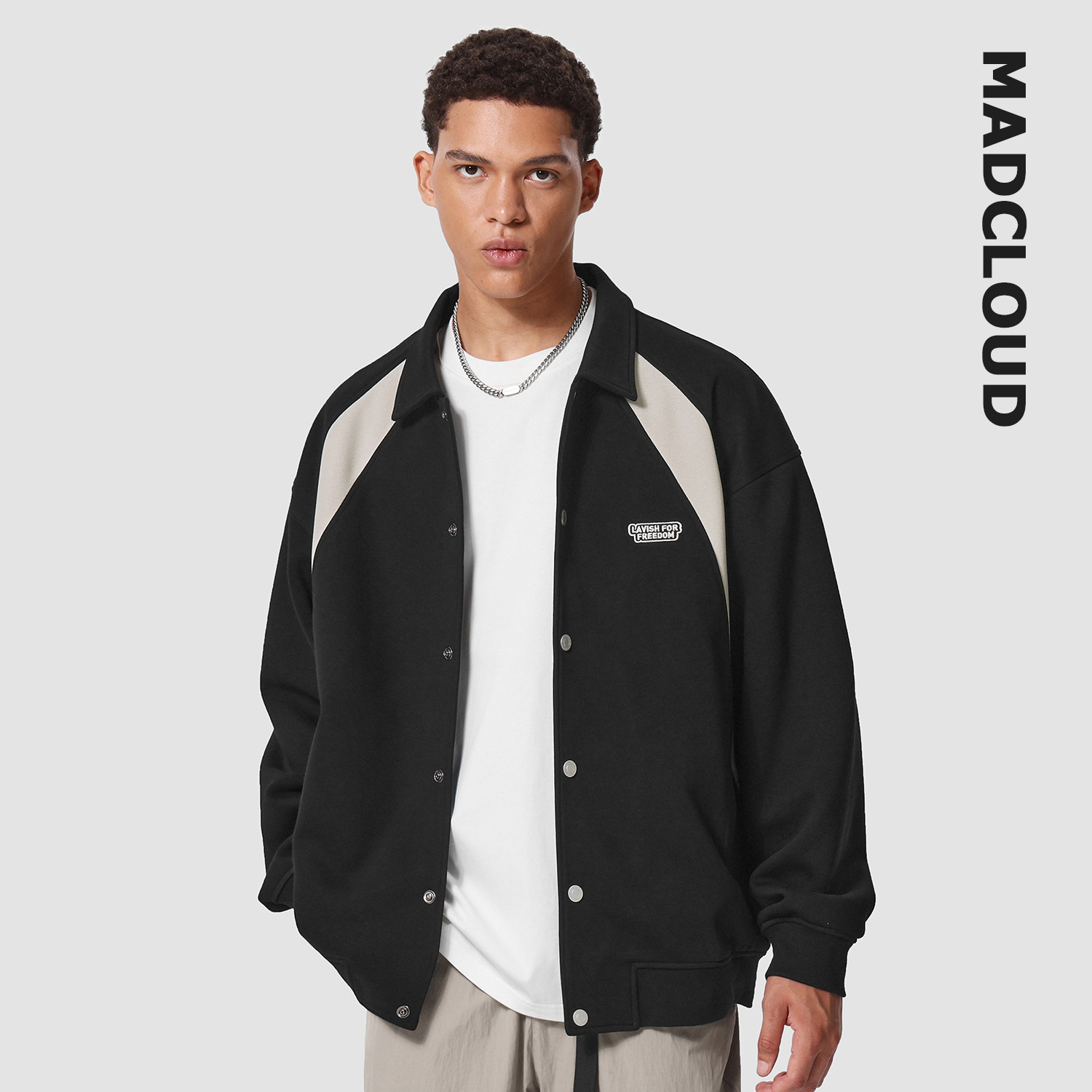 MAD官方 | 迈克罗德 美式高街春秋撞色拼接棒球服潮牌夹克外套男,男装,夹克,淘宝优惠券,粉丝福利购,淘宝优惠卷