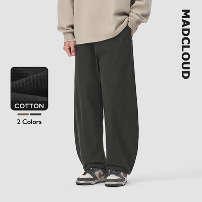 Madcloud水洗做旧休闲裤男弯刀裤