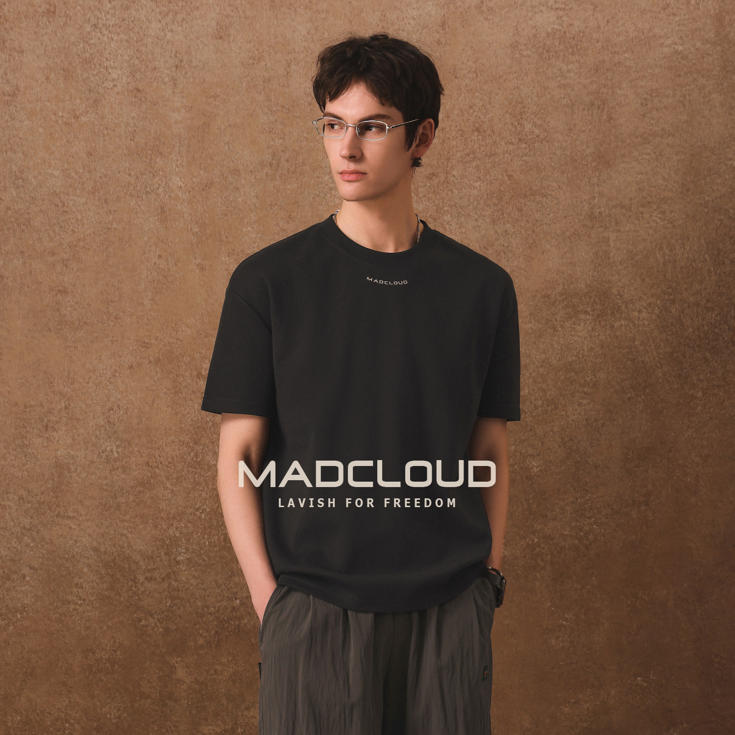 MAD官方 | 重磅匹马棉夏季纯色打底衫短袖T恤男美版正肩轻熟修身