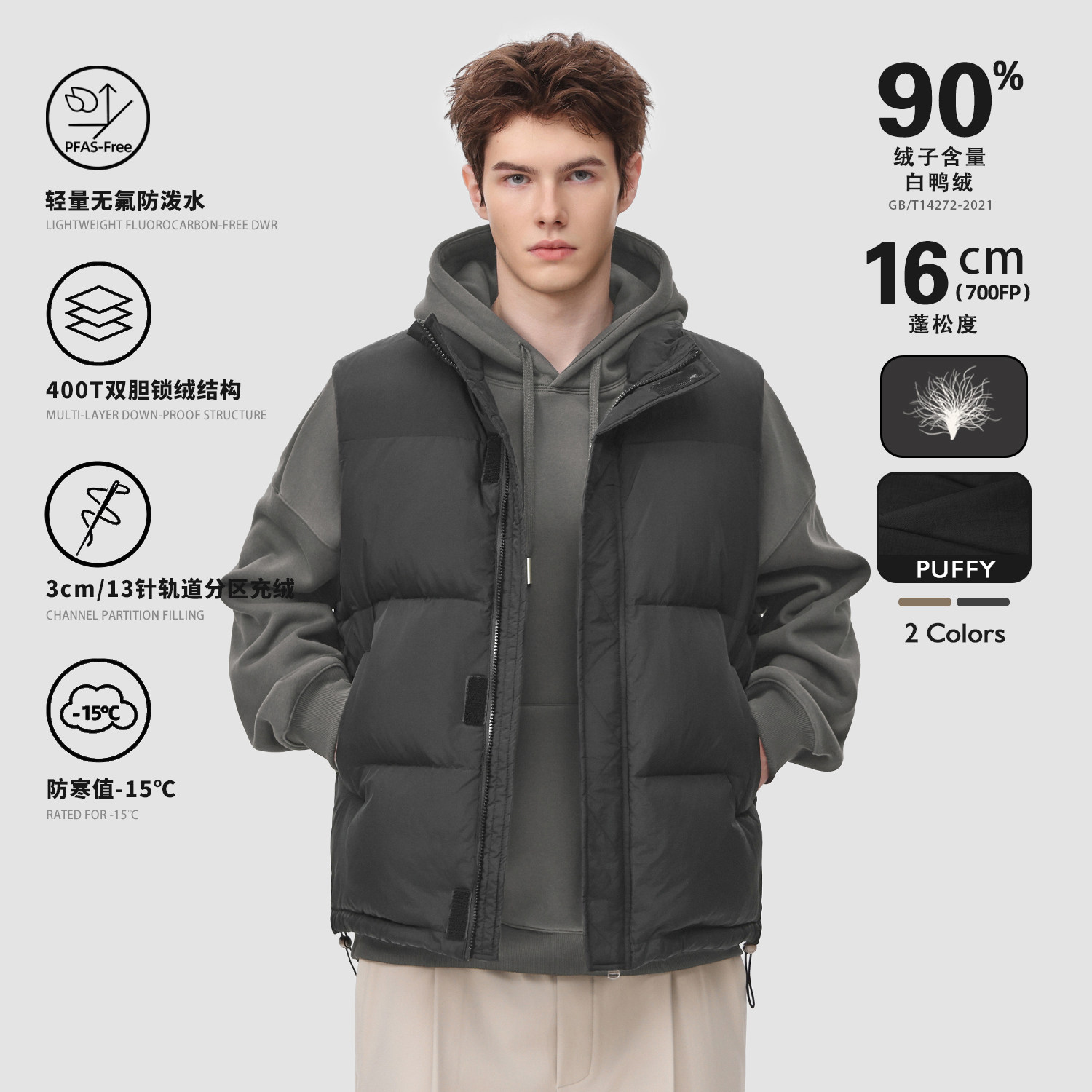 MAD官方 | 迈克罗德 90绒冬季重磅保暖加厚夹克外套男士羽绒马甲,男装,羽绒马甲,淘宝优惠券,粉丝福利购,淘宝优惠卷