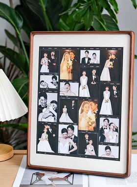 照片定制相框diy洗照片挂墙结婚纱照来图加打印制作高级感实木架