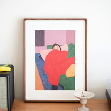 实木画框定制diy照片打印加相框高级感放大尺寸挂画客厅装裱挂墙