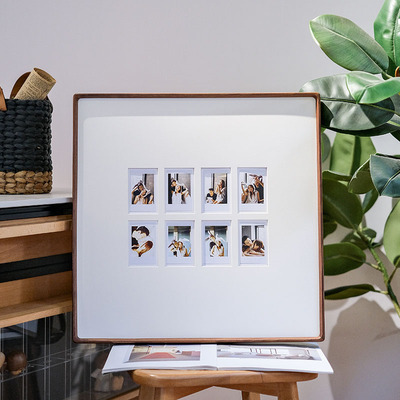 拍立得相框摆台diy定制洗照片8寸高级感打印图片装裱实木空框挂墙