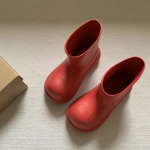 新款 防水厚底鞋 户外穿小丑网红2024短靴款 防滑雨靴女雨鞋 可爱 女款