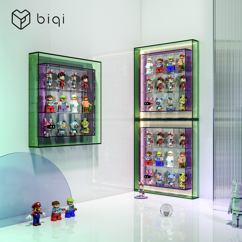 泡泡玛特盲盒收纳展示架收纳盒防尘壁挂墙相P框亚克力手办展示柜