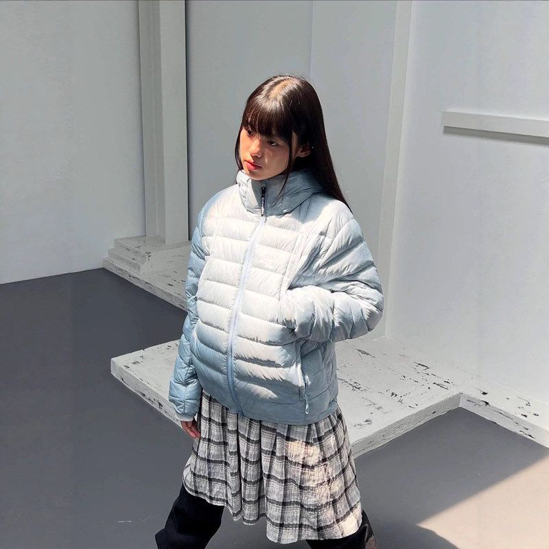 现货韩国cavish羽绒服女90灰鸭绒排骨连帽保暖轻薄羽绒服外套25FW