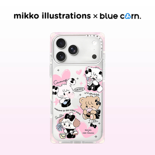PROMAX magsafe磁吸全包卡通防摔手机壳保护套 bluecorn蓝色苞米MIKKO黑粉爱心适用于苹果iPhone
